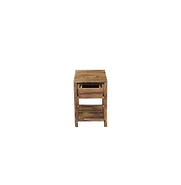 Porter Designs Urban Solid Sheesham Wood End Table, Natural