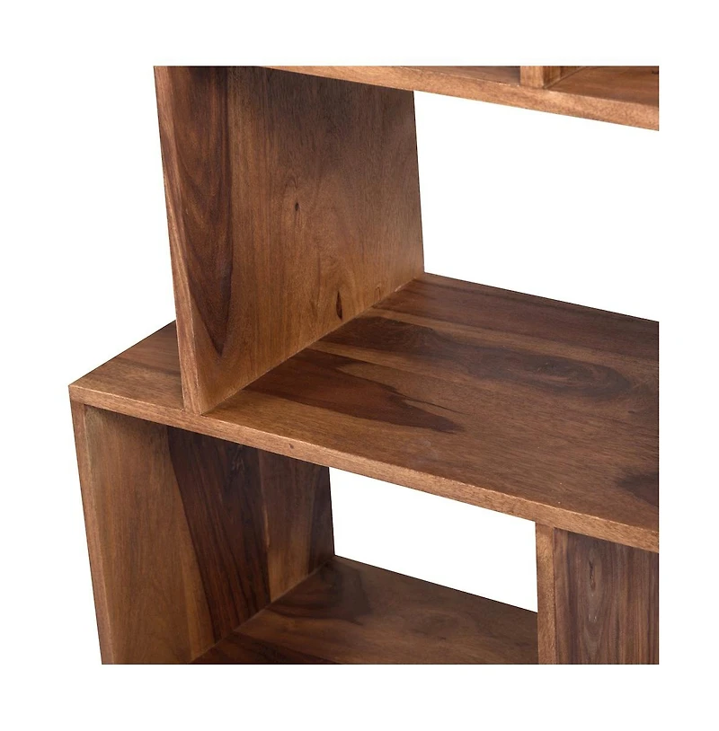 Porter Designs Urban Solid Sheesham Wood 4 Shelf Bookcase, Natural