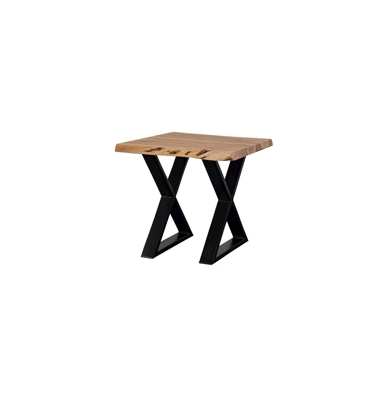 Porter Designs Manzanita Live Edge Solid Acacia Wood End Table, Natural