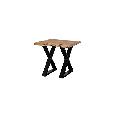 Porter Designs Manzanita Live Edge Solid Acacia Wood End Table, Natural