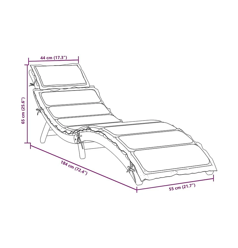 vidaXL Sunlounger Taupe Solid acacia wood with a natural oil finish