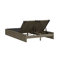 vidaXL Double Sun Lounger Gray