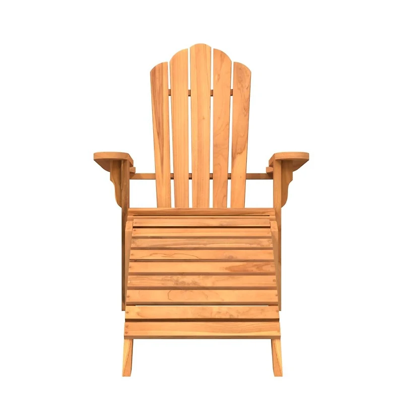 vidaXL Garden Adirondack Chair With Footrest Teak Solid teak wood Standard