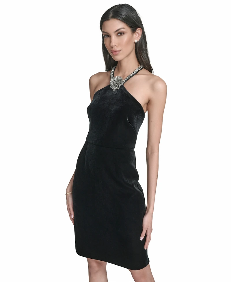 Eliza J Women's Sleeveless Halter Neck Cocktail Dress