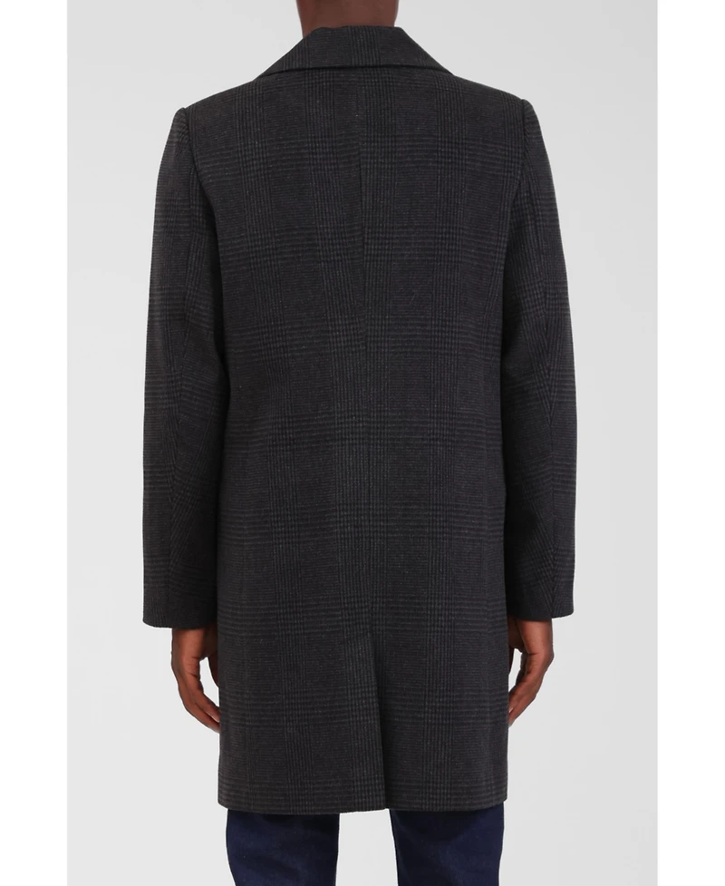 Bagatelle Homme Men's Houndstooth Faux Wool Top Coat