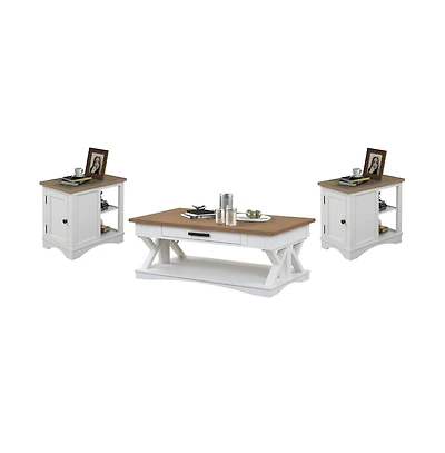Parker House Furniture Americana Modern - Cotton Cocktail Table with 2 Chairside Tables
