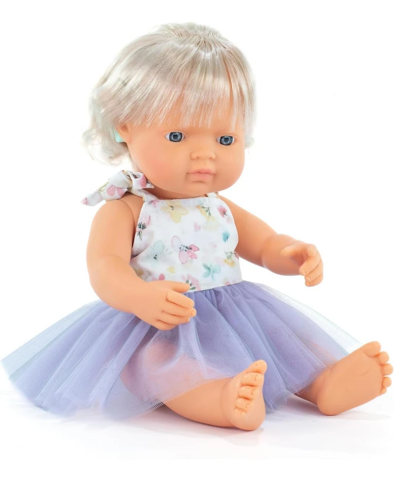 Miniland My Friends and Me Collection Baby Girl Doll with Blonde Hair and Hearing Implant - 15"