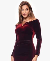 Xscape Velvet Off-The-Shoulder Gown
