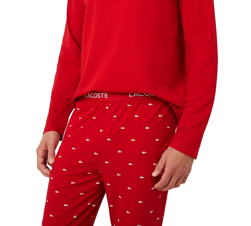 Lacoste Men's 2-Piece Jersey Top and Pajama Set