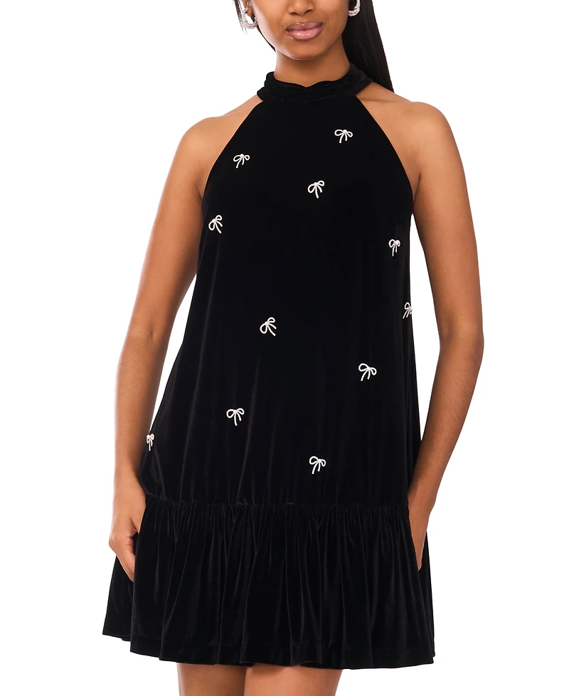 CeCe Women's Sleeveless Halter Neck Dress