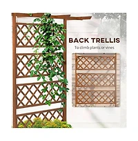 Chic Crate Outsunny Wood Planter with Trellis Privacy Screen