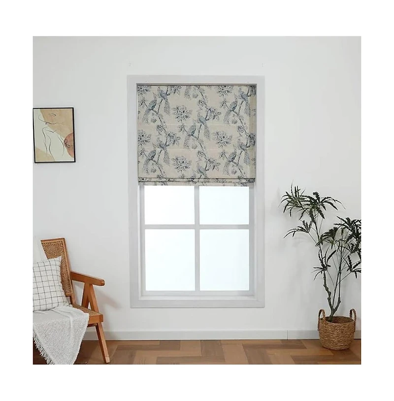 Shadisfy Peacock 100% Blackout Dual Layered Pull-Down Roman Shade for Windows