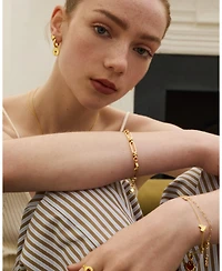 Ottoman Hands Garnet Heart Huggie Earrings