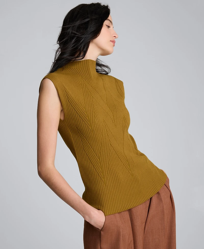 Kenneth Cole Women's Large Chevron Stitch Tank Sweater