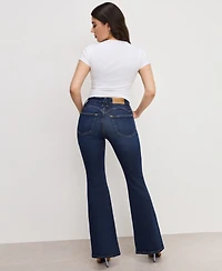 Good American Women's Dolly Joleans Flare Jeans, Regular & Plus Size