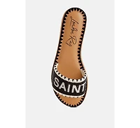 London Rag Beaded Saint Tropez Flat Slip Ons Women