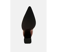 London Rag Hatter Pointed Toe Faux Leather Boots Women