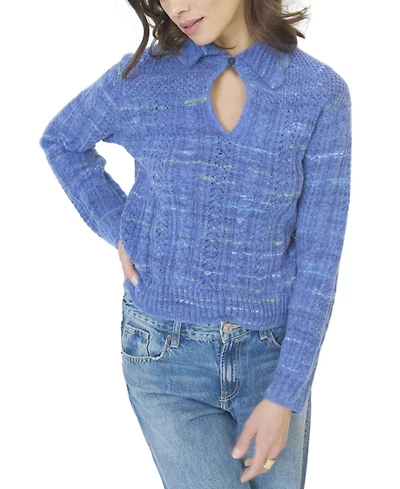 Central Park West Women's Rayna Spacedye Open Stitch Yoke Sweater