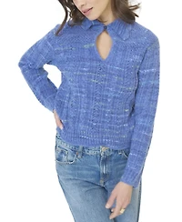 Central Park West Women's Rayna Spacedye Open Stitch Yoke Sweater