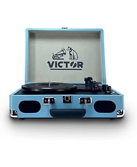 Victor Metro Plus Portable Rechargeable Bluetooth Suitcase Turntable Record Player - Turquoise
