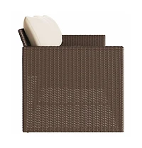Garden Sofa Brown, Cream White