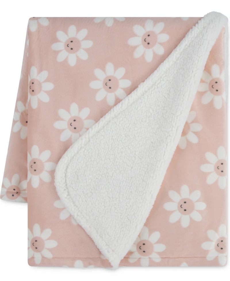 Huggies Baby Girl Daisy Print Plush Blanket