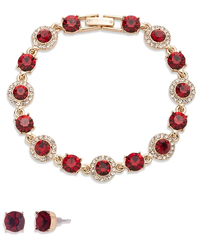 Givenchy Crystal Stone Bracelet and Stud Earrings Set