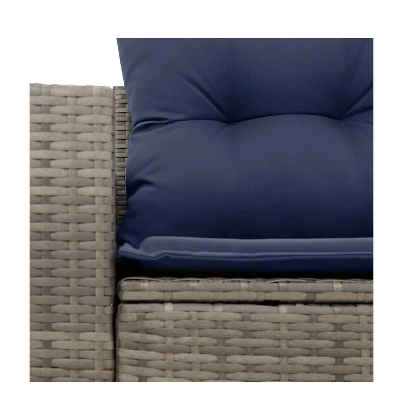 Patio Sofa with Cushions -Seater Gray Poly Rattan