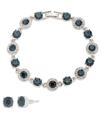 Givenchy Crystal Stone Bracelet and Stud Earrings Set