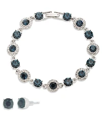 Givenchy Crystal Stone Bracelet and Stud Earrings Set