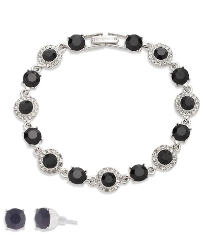 Givenchy Crystal Stone Bracelet and Stud Earrings Set