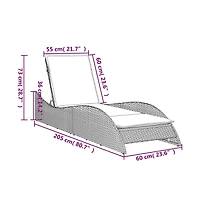 Patio Sun Lounger Light gray