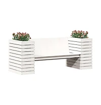 Planter Bench White Solid pine wood Medium Planters