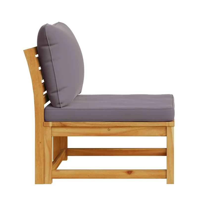 Garden Sofa Dark Grey Solid Acacia Wood, Polyester, Foam Single