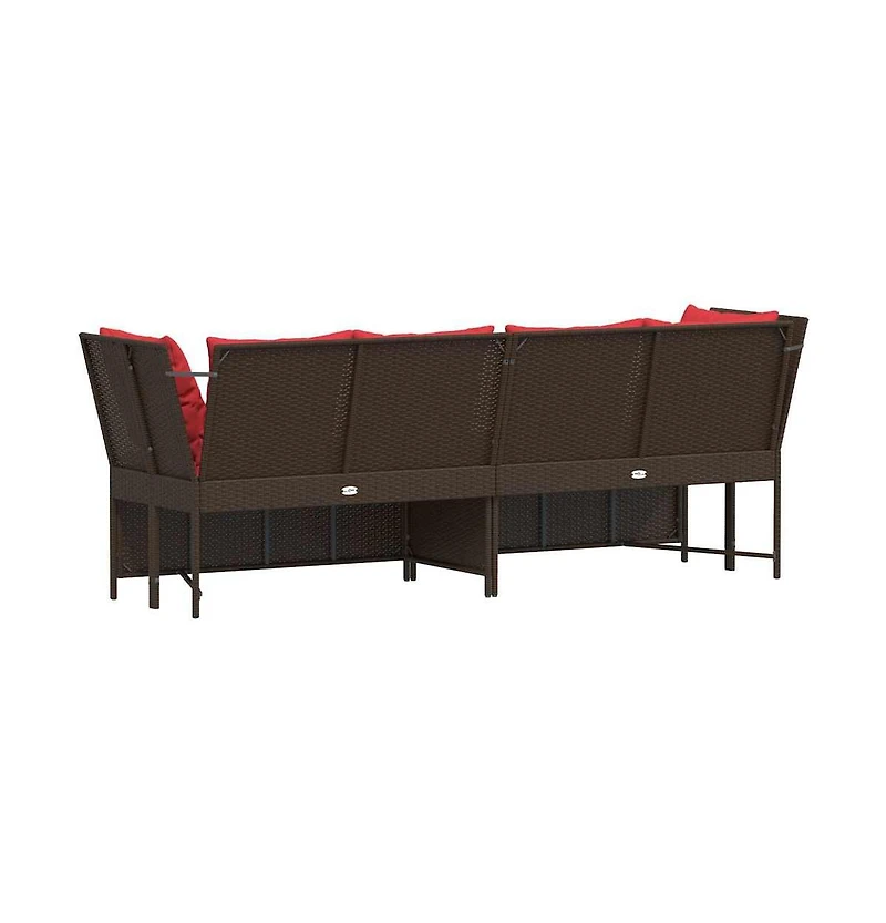 Patio Sofa Brown and Red
