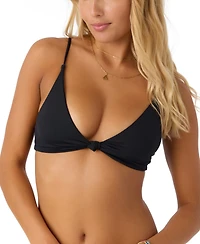 O'Neill Juniors' Saltwater Solids Pismo Knot-Front Bikini Top
