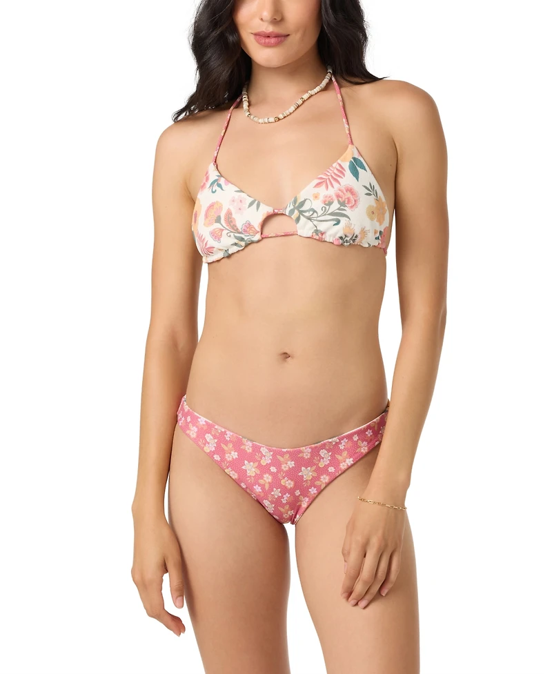 O'Neill Juniors's Camellia Floral Madrid Revo V-Neck Swimsuit Top