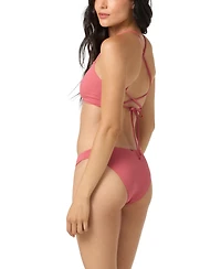 O'Neill Juniors' Saltwater Solids Rib Huntington Swimsuit Top