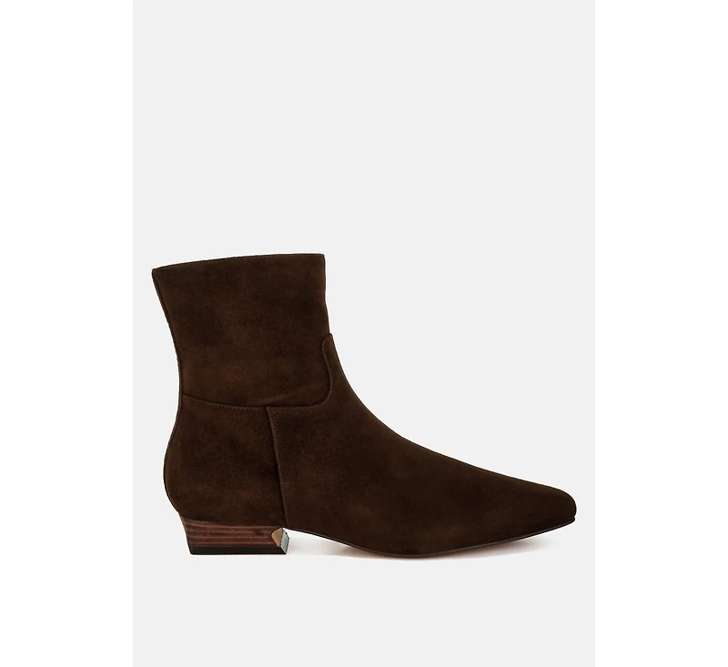Rag & Co Hakra Flared Heel Suede Boots Women