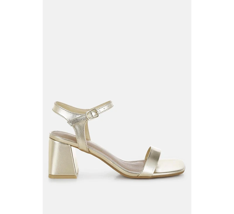 Kazara Faux Leather Block Heels Women