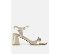 Kazara Faux Leather Block Heels Women