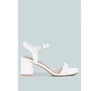 Kazara Faux Leather Block Heels Women