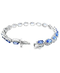 Macy's Oval Tanzanite (7.60 ct. t.w.) and Diamond Bracelet (0.01 ct. t.w.) in Sterling Silver