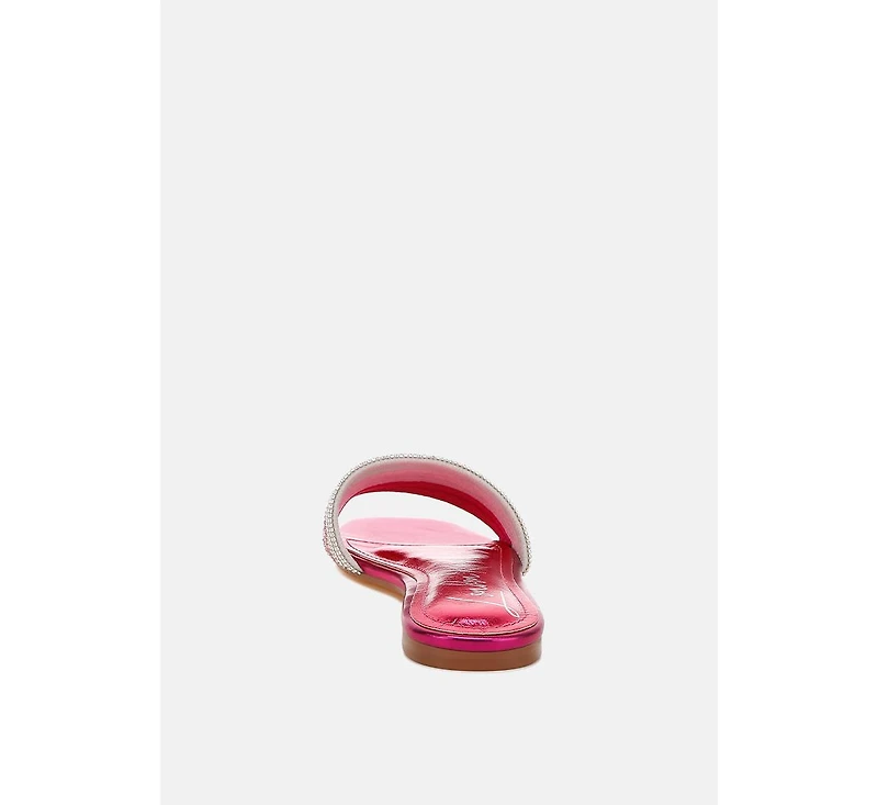 Chrisy Rhinestone Strap Slip On WomenFlats Women
