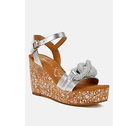 London Rag Emelda Chain Link Detail Wedge Sandals Women