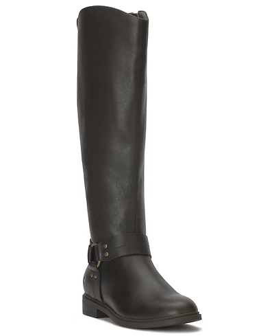 Lucky Brand Women's Hamila Buckle Round Toe Knee High Riding Boots