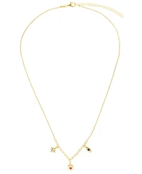 Macy's Cubic Zirconia Starburst Necklace (0.12 ct. t.w.) in 14K Gold Over Sterling Silver