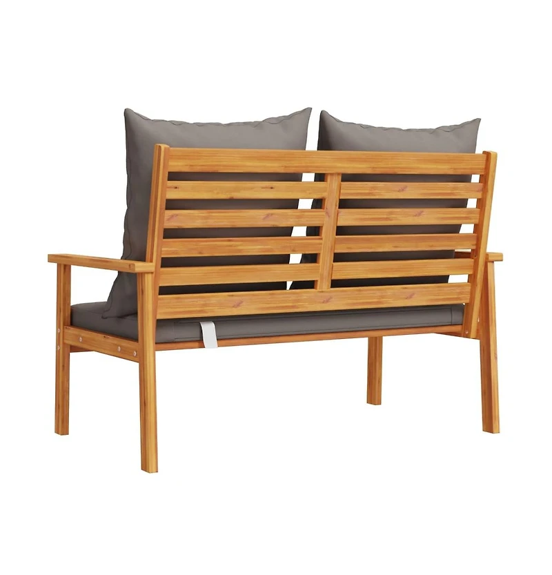 vidaXL Garden Sofa Bench Dark grey Solid acacia wood 47.2 in long