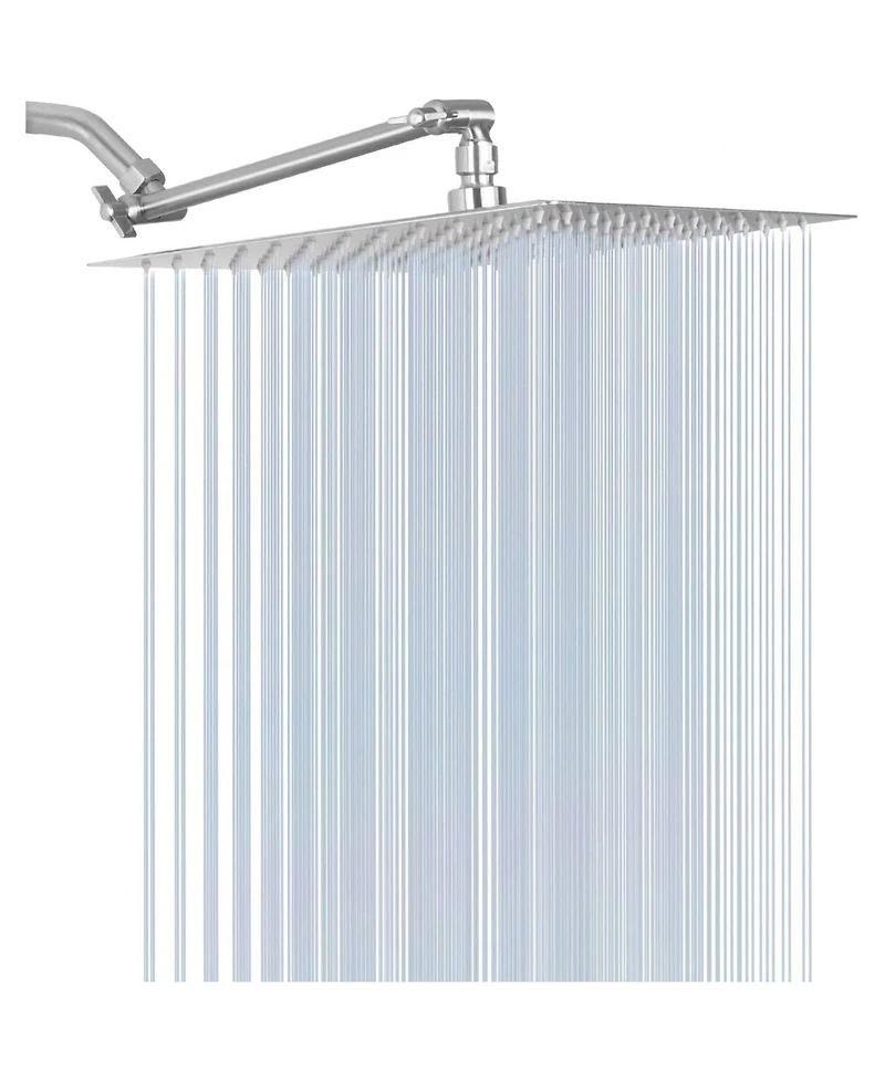Rainsken Brushed nickel 10" Square Rainfall & High Pressure Stainless Steel Bath Shower head
