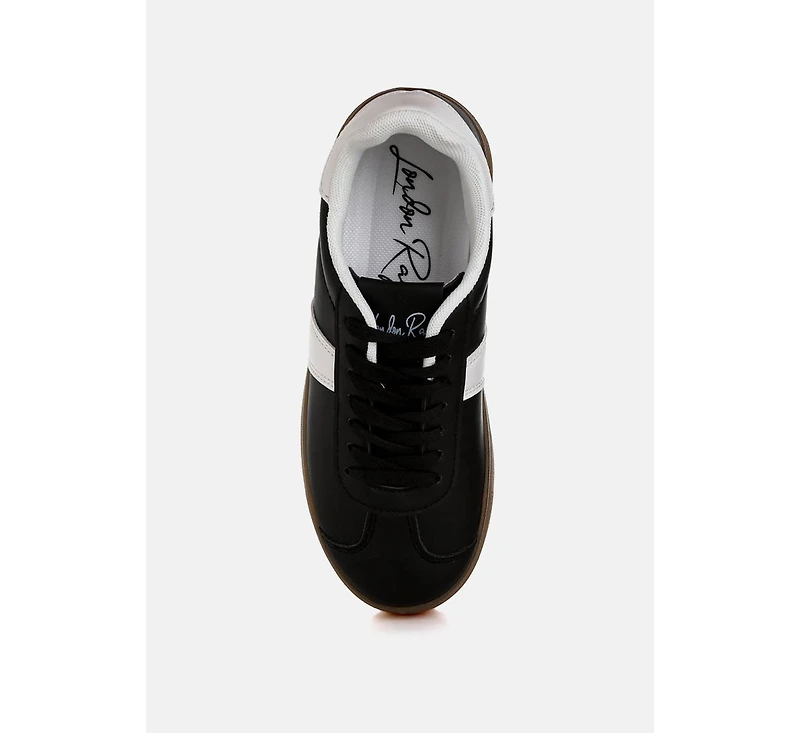Knockout Faux Leather Lace-Up Sneakers Women
